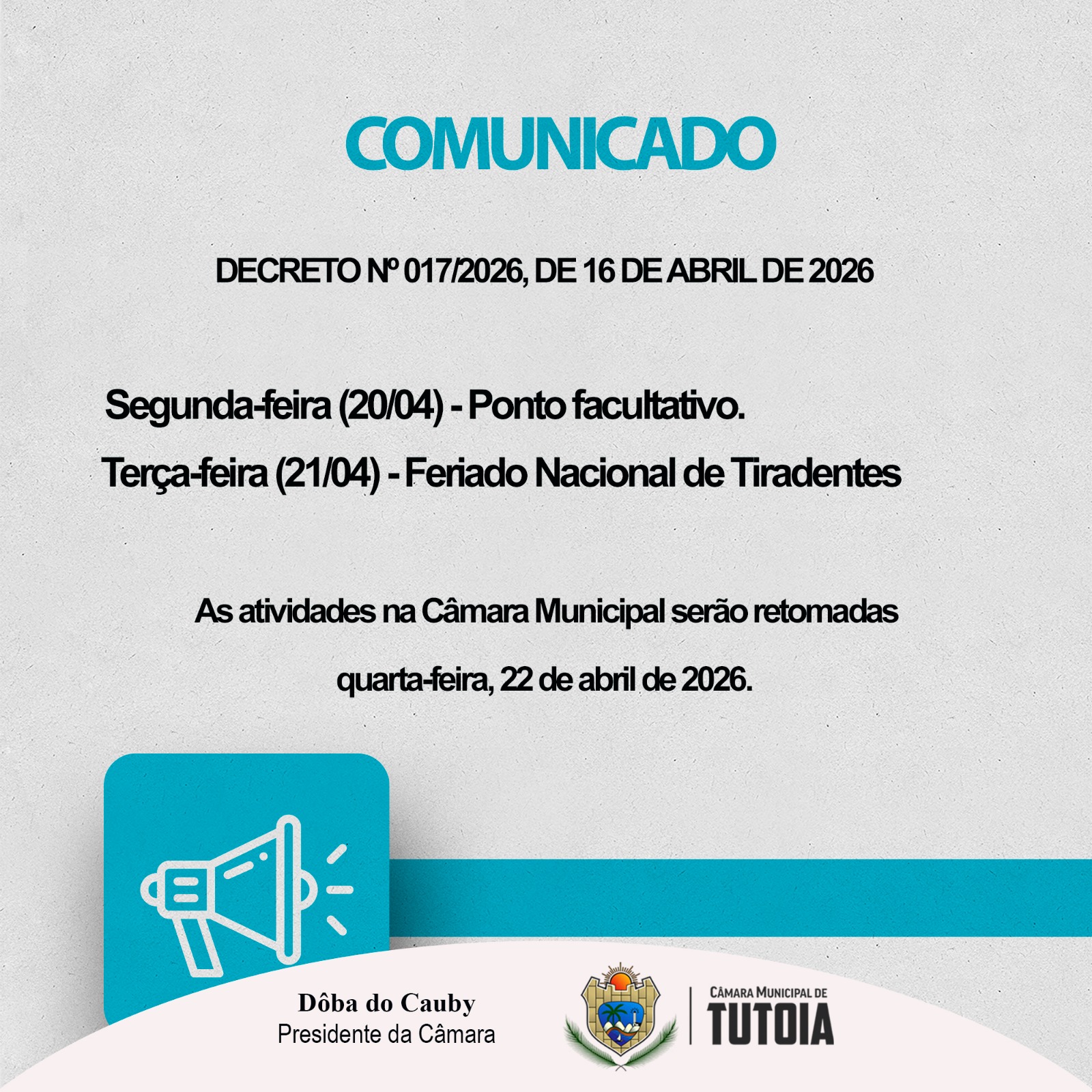 COMUNICADO DE DECRETO 